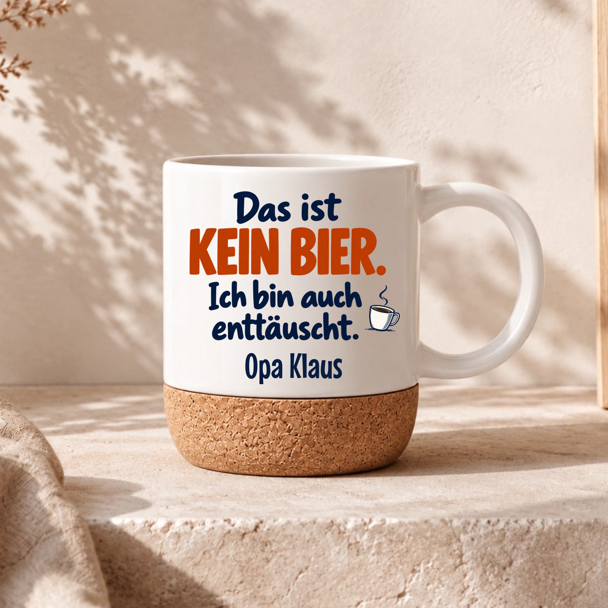 02 Beige mit Korksockel – Henkel rechts