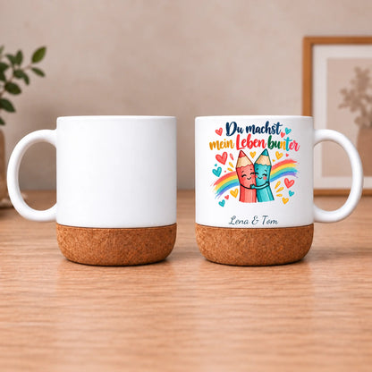 Personalisierte Tasse BEN – Du machst mein Leben bunter – Ansicht 2