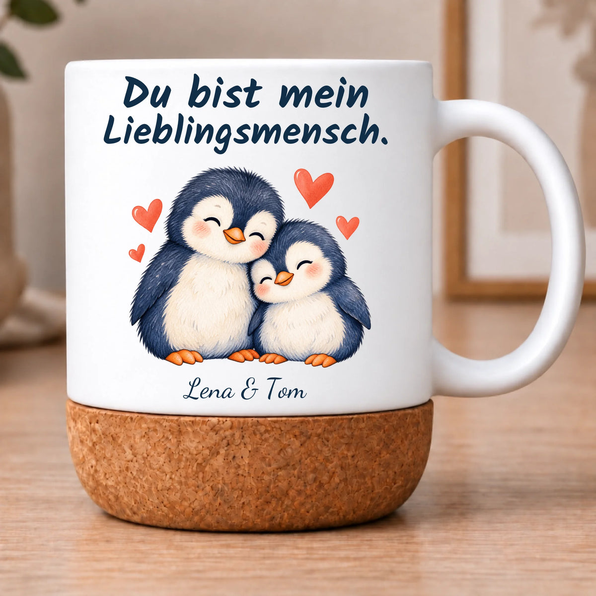 Pinguin-Fototasse für Paare – Du bist mein Lieblingsmensch – Motivseite