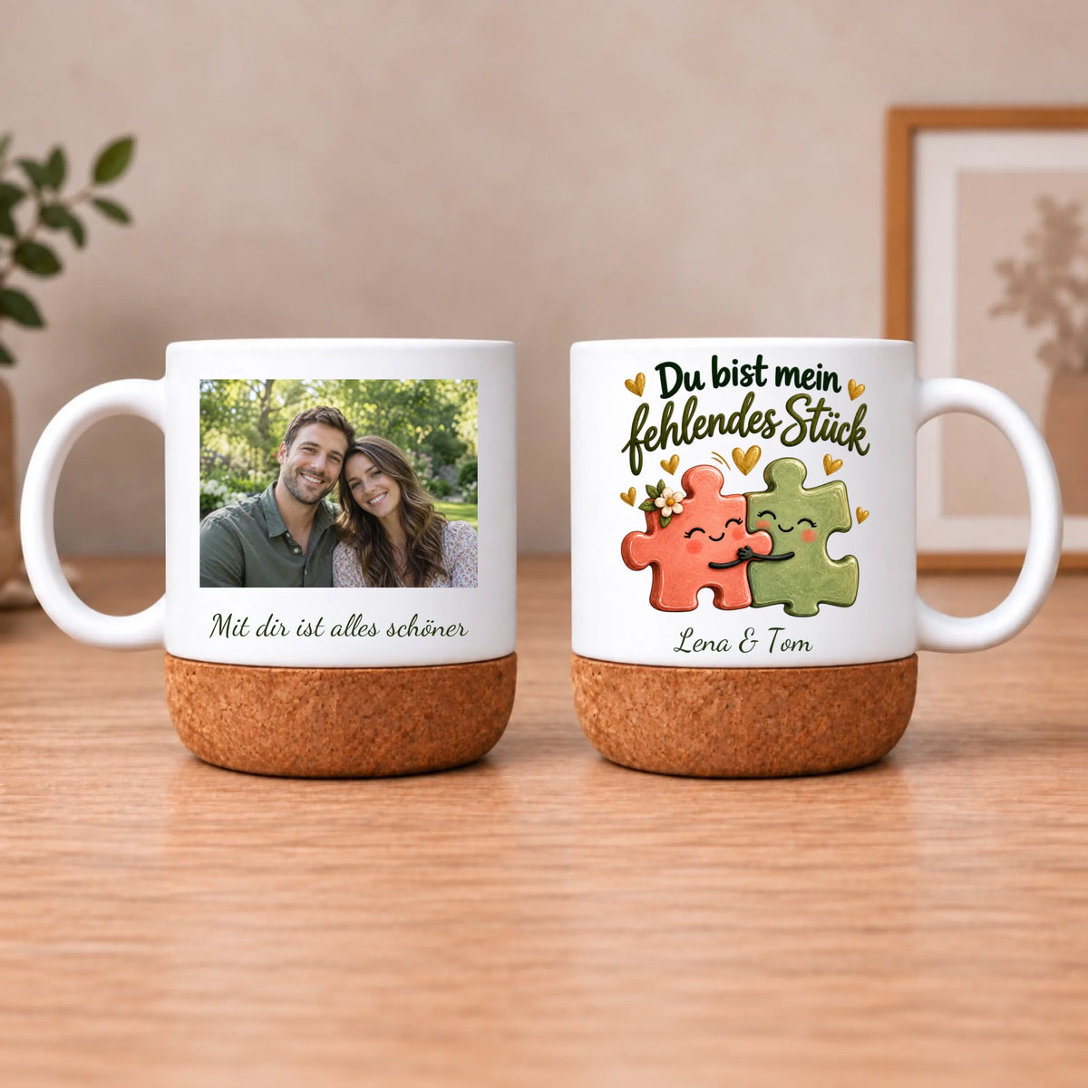 Personalisierte Puzzle-Tasse – Du bist mein fehlendes Stück – Beide Seiten