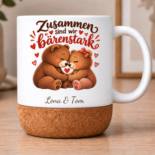 Personalisierte Tasse BEN – Zusammen sind wir bärenstark – Ansicht 1