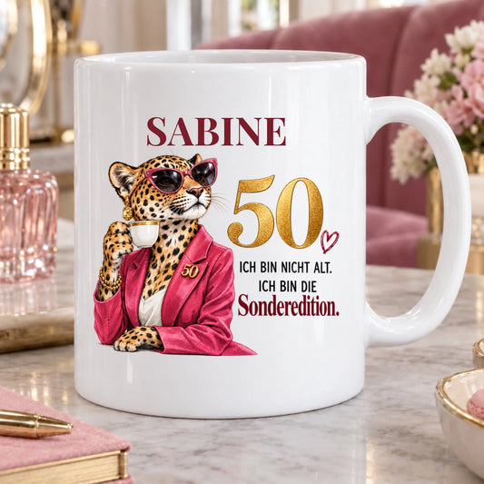 Die Sonderedition – Tasse zum 50. Geburtstag mit Namen