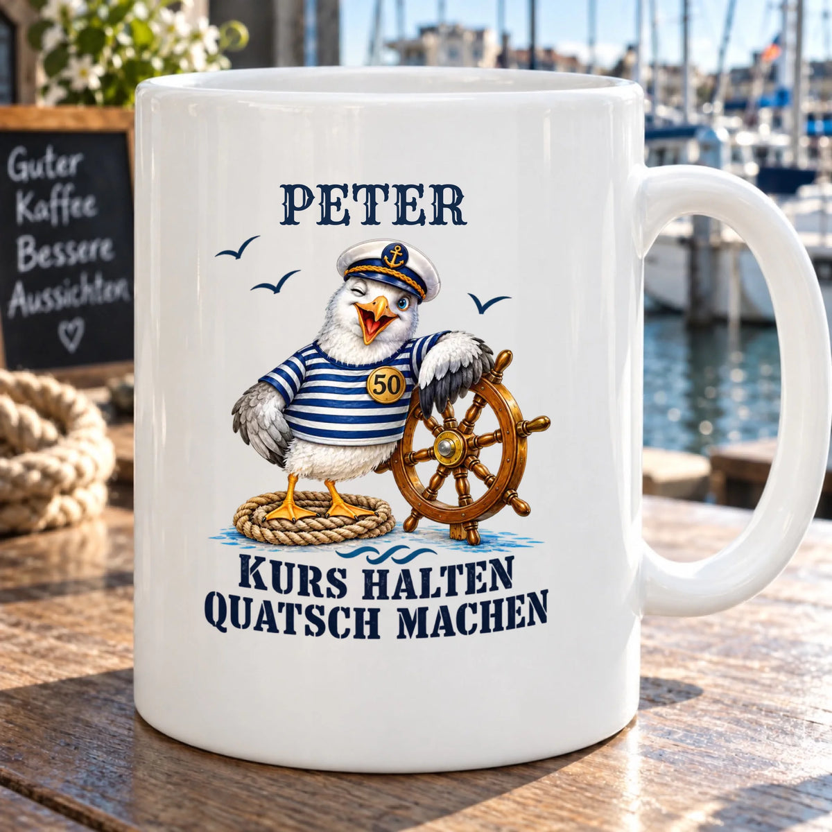 Kurs halten Quatsch machen – Tasse zum 50. Geburtstag mit Namen