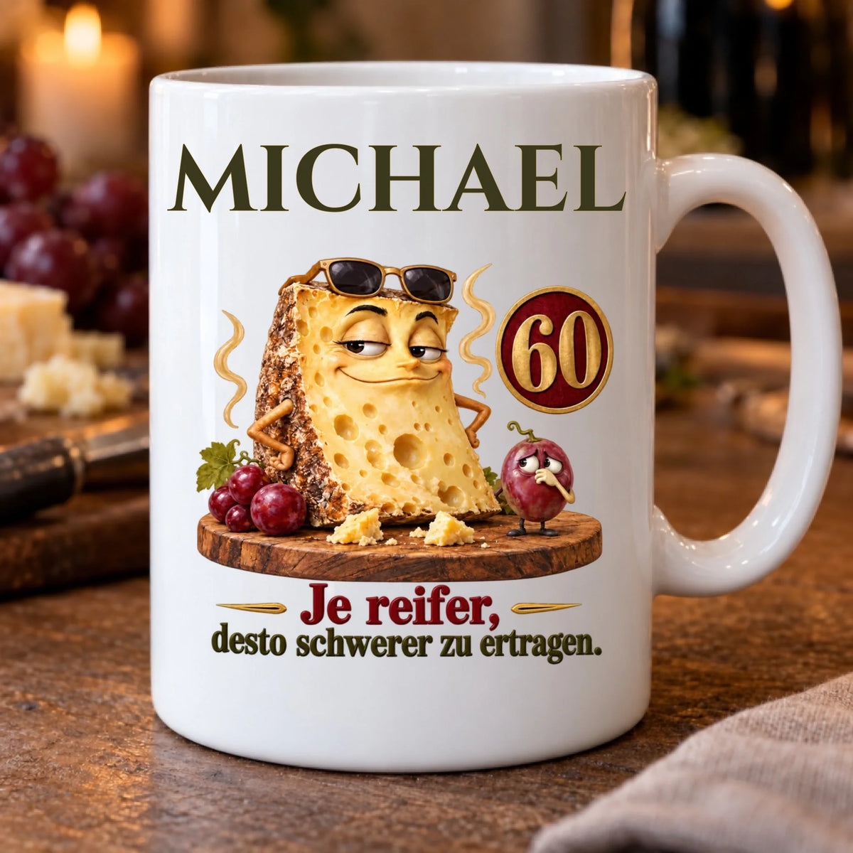 Schwer zu ertragen – personalisierte Tasse zum 60. Geburtstag