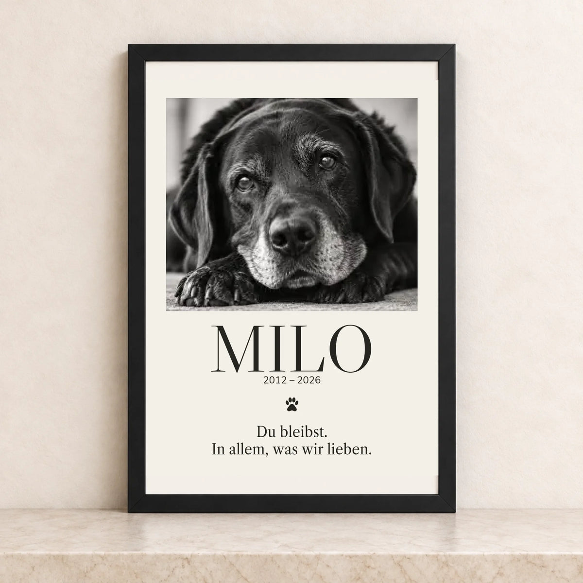 Milo – schwarzer Rahmen 80x60 cm, quadratisches Mockup