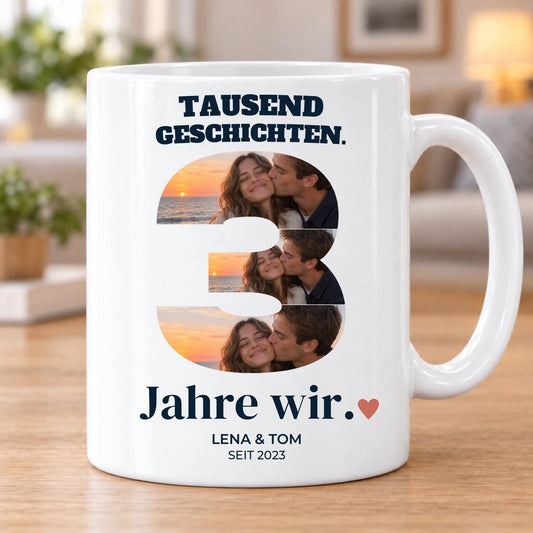 3 Jahre wir – Fototasse LENA