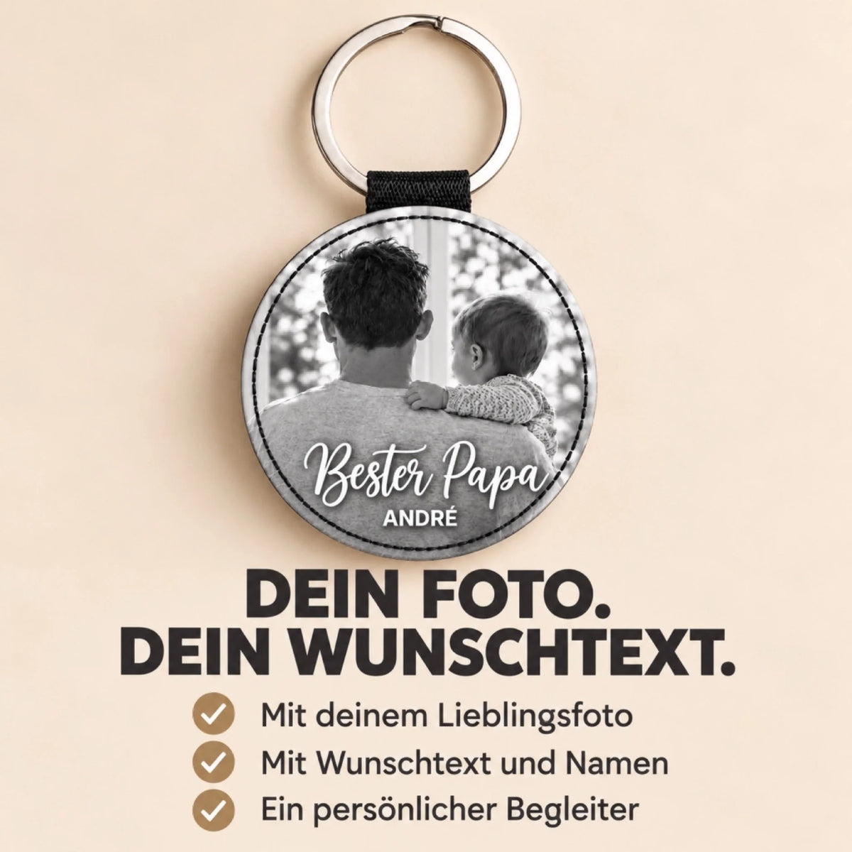 Bester Papa – personalisierter Foto-Schlüsselanhänger – So personalisierst du dein Geschenk