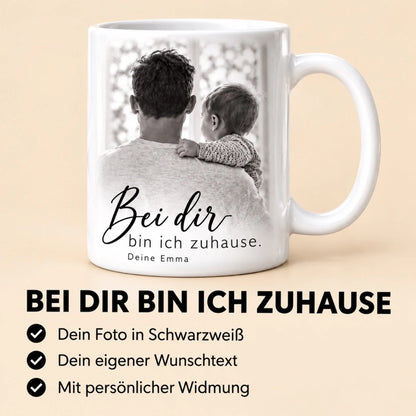 Bei dir bin ich zuhause – personalisierte Fototasse für Papa – So personalisierst du dein Geschenk